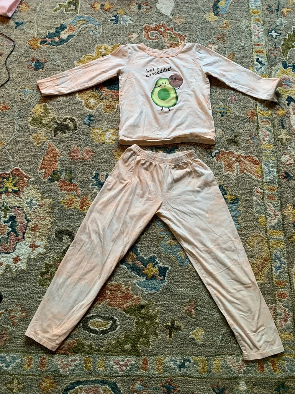 Kids Pink Avocado Graphic Pajama Set